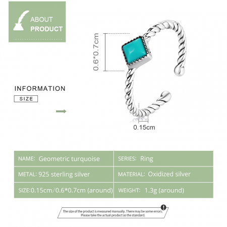 Inel argint geometric, reglabil [7]
