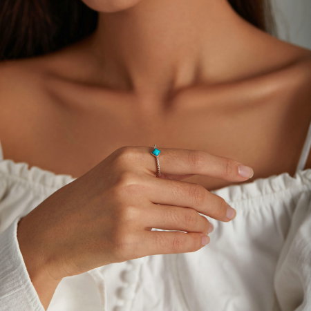 Inel argint geometric, reglabil [3]