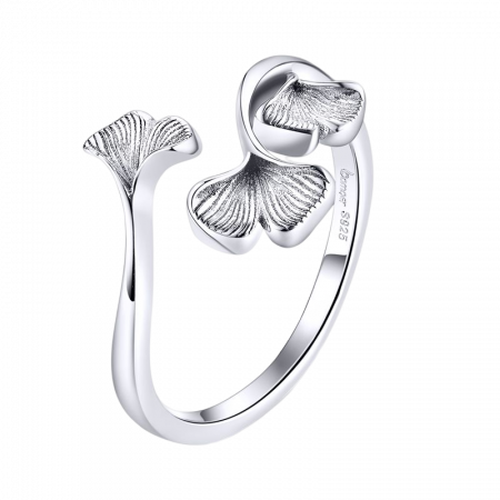Inel argint Ginkgo Biloba