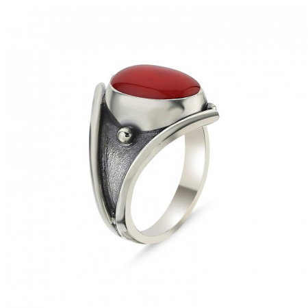 Inel argint handmade cu coral [0]