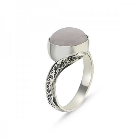 Inel argint Handmade cu Cuart Roz