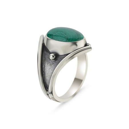 Inel argint handmade cu malachit [0]