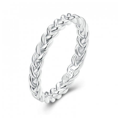 Inel argint impletit