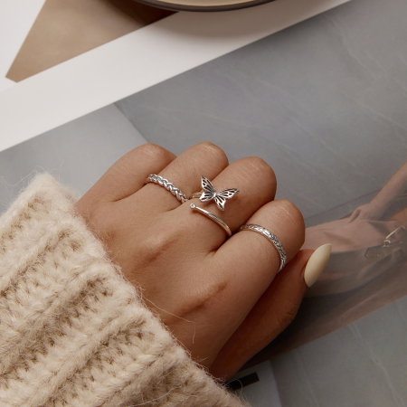 Inel argint impletit de 2 mm [2]