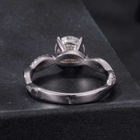 Inel argint impletit cu Moissanit si Zirconii [7]