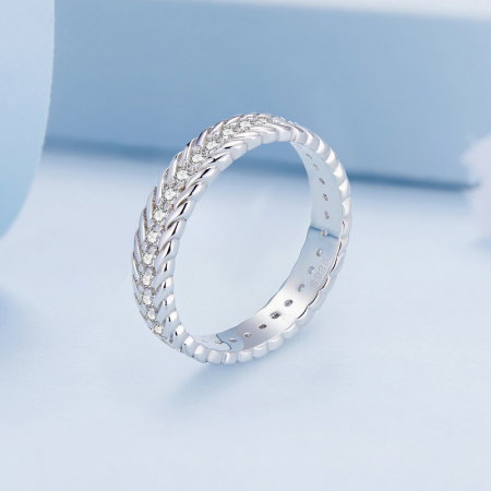 Inel argint impletit cu zirconii [3]