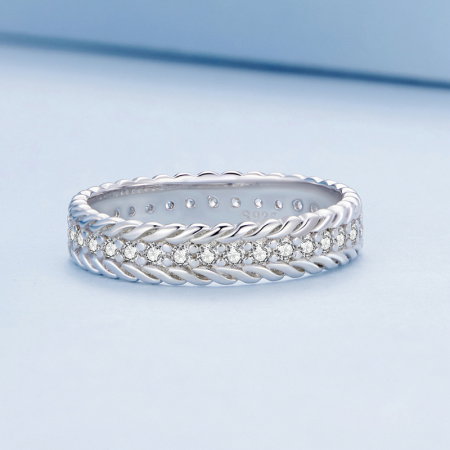 Inel argint impletit cu zirconii [1]