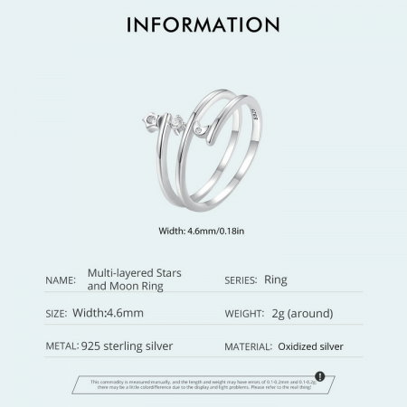 Inel argint inel spiralat cu luna si luceafar [7]