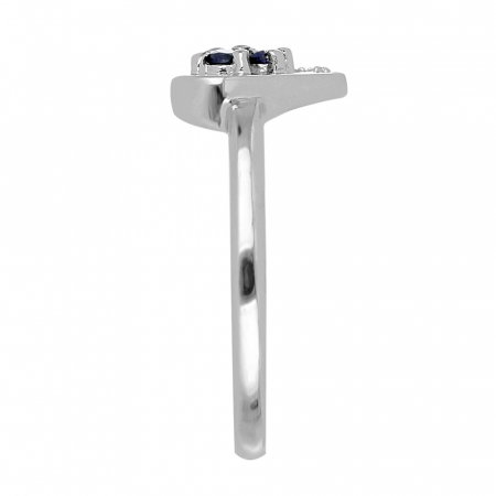 Inel argint inima cu 3 pietre de safir - IVA0106 [2]