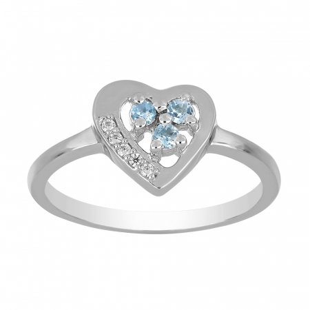 Inel argint inima cu 3 pietre de topaz - IVA0109 [1]
