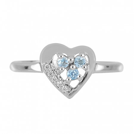 Inel argint inima cu 3 pietre de topaz - IVA0109 [2]