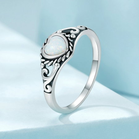 Inel argint inima de opal [2]