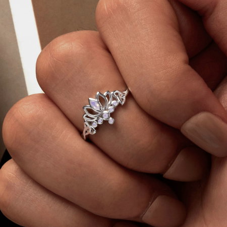 Inel argint lotus [4]