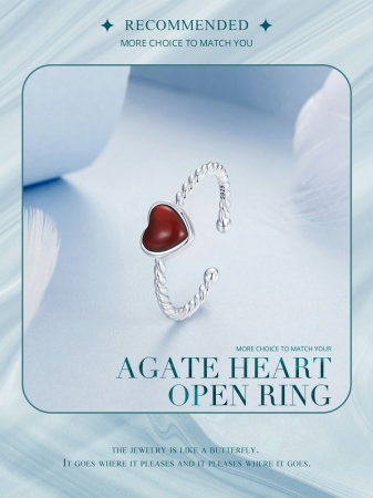 Inel argint Love cu agat [15]