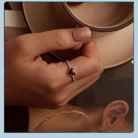 Inel argint Love cu agat [11]