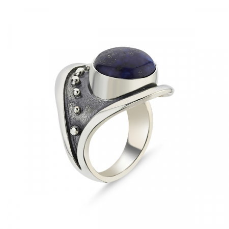 Inel argint lucrat manual, cu Lapis Lazuli [0]