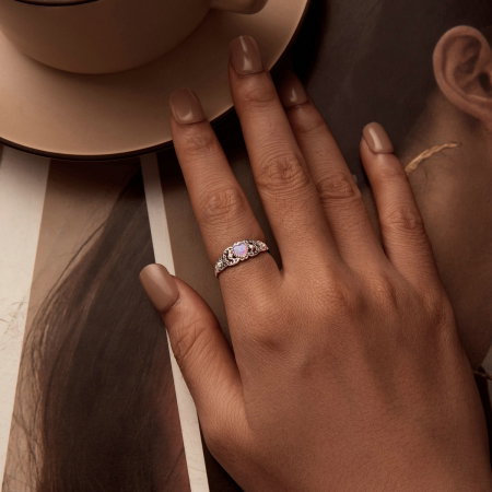 Inel argint opal roz [6]