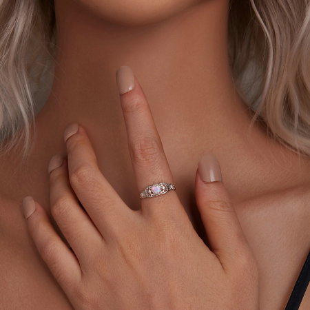 Inel argint opal roz [3]