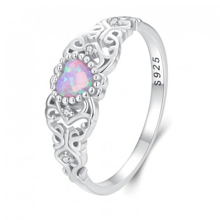 Inel argint opal roz [5]