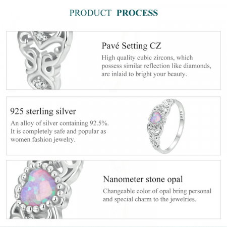 Inel argint opal roz [8]