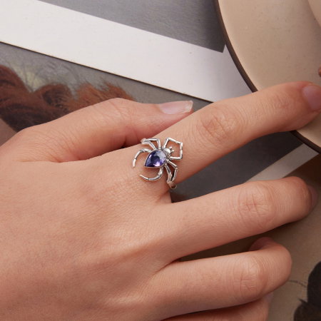 Inel argint paianjen cu Zirconia [7]