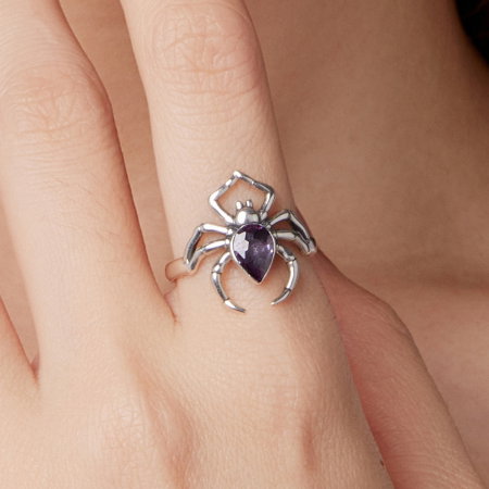 Inel argint paianjen cu Zirconia [8]