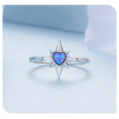 Inel argint pentagrama si inima [12]