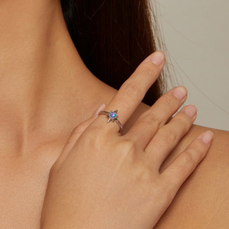 Inel argint pentagrama si inima [1]