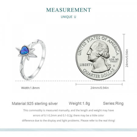 Inel argint pentagrama si inima [10]