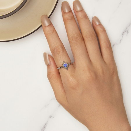 Inel argint pentagrama si inima [5]