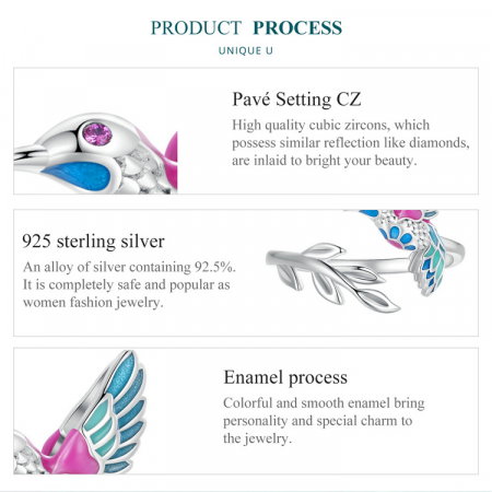 Inel argint pescarus albastru, reglabil [6]