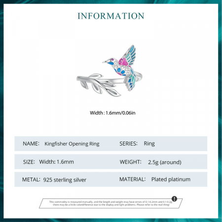 Inel argint pescarus albastru, reglabil [7]