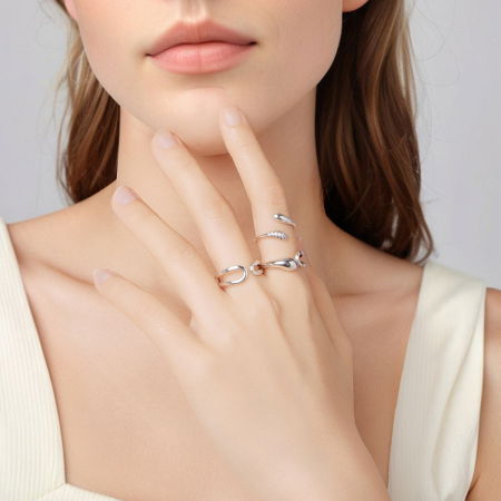 Inel argint picaturi [12]