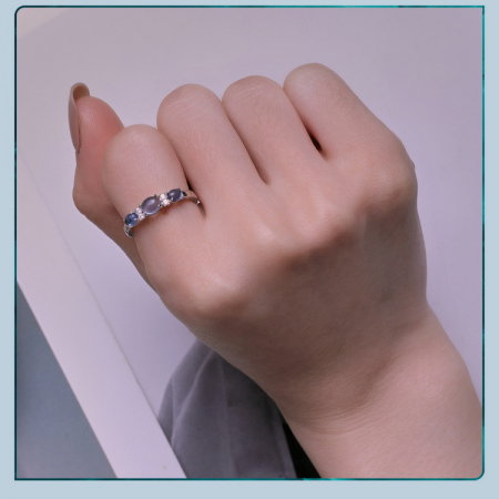 Inel argint pietre albastre [11]