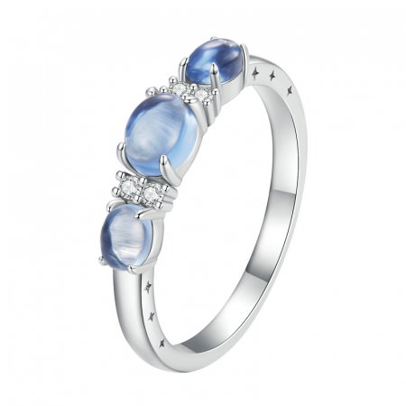 Inel argint pietre albastre