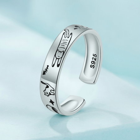 Inel argint pisicuta Doodle [2]