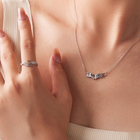 Inel argint reglabil aripi de inger [7]