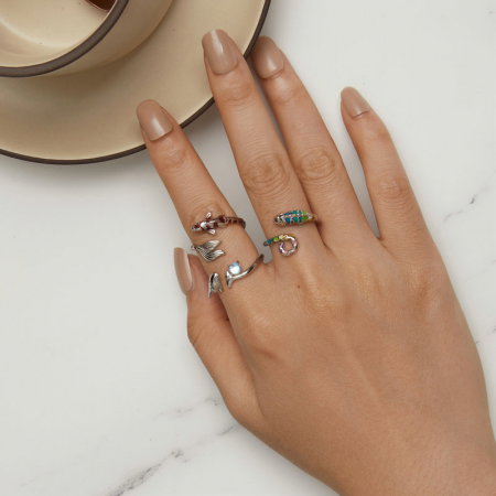 Inel argint reglabil balena [7]