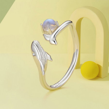 Inel argint reglabil balena [2]