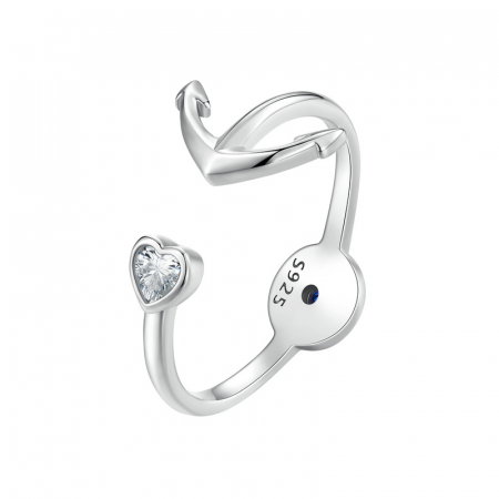 Inel argint reglabil busola si ancora