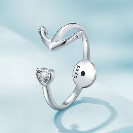 Inel argint reglabil busola si ancora [2]