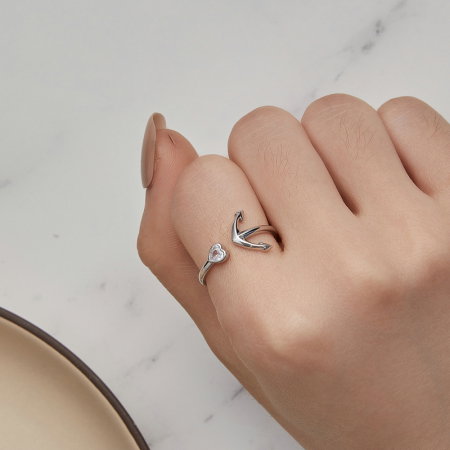 Inel argint reglabil busola si ancora [1]