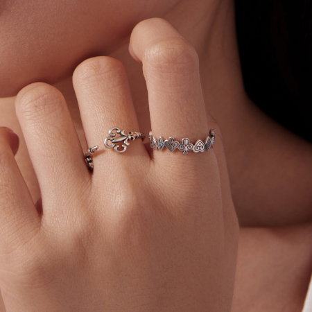 Inel argint reglabil carti de joc [9]