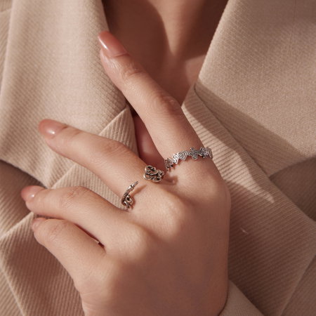 Inel argint reglabil carti de joc [15]