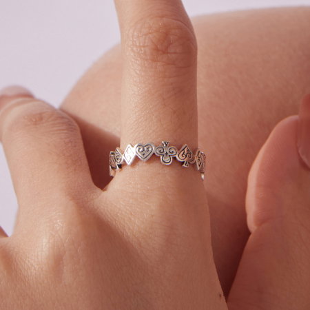 Inel argint reglabil carti de joc [1]