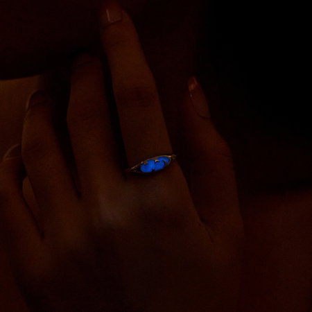 Inel argint reglabil cer instelat cu piatra luminiscenta [7]