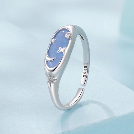 Inel argint reglabil cer instelat cu piatra luminiscenta [3]