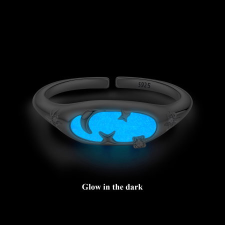 Inel argint reglabil cer instelat cu piatra luminiscenta [9]