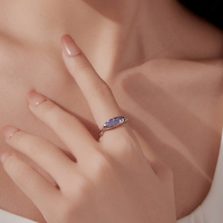 Inel argint reglabil cer instelat cu piatra luminiscenta [2]