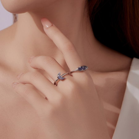 Inel argint reglabil cer instelat cu piatra luminiscenta [13]